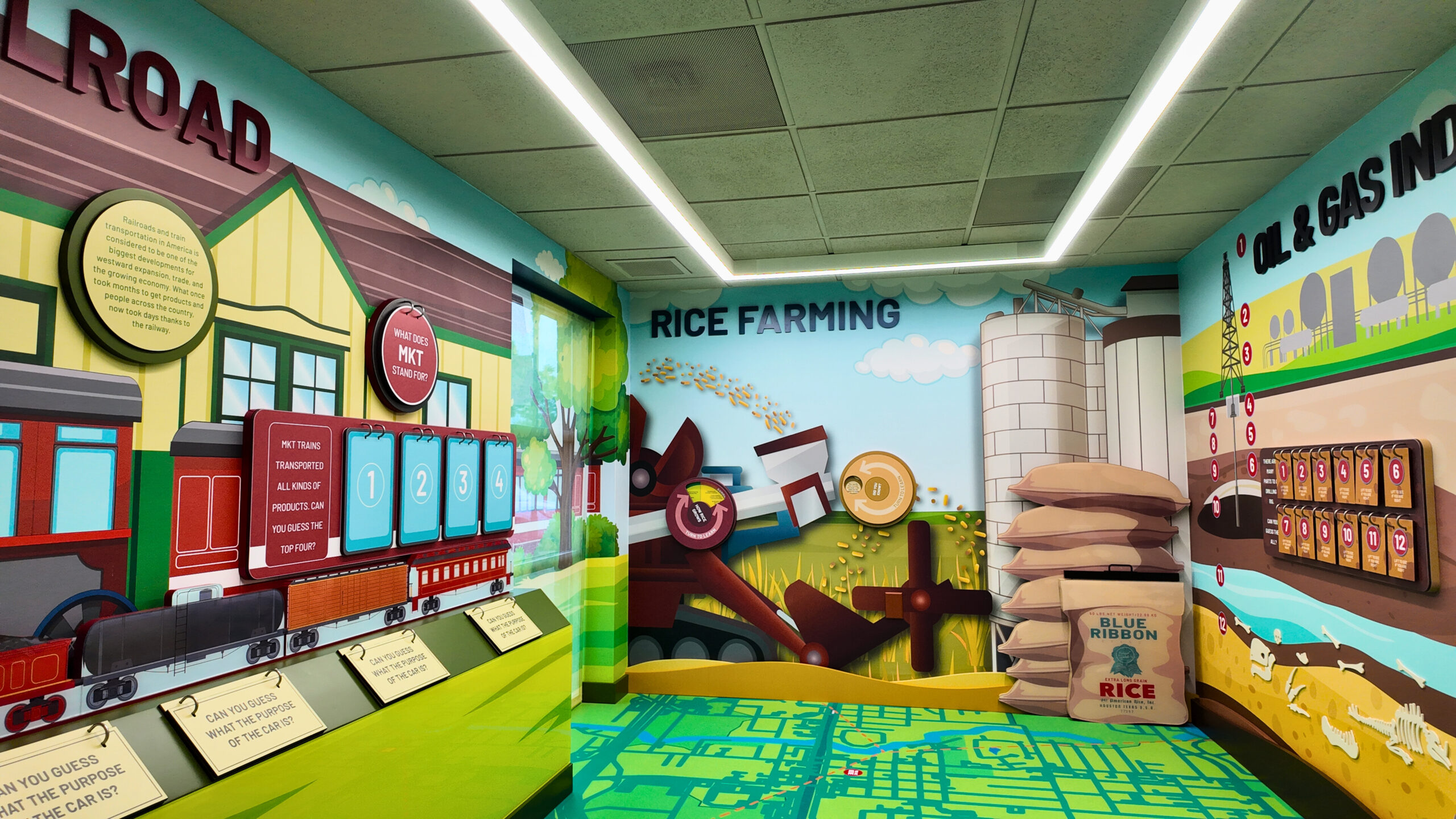 Katy Visitor Center reception and interpretive environment