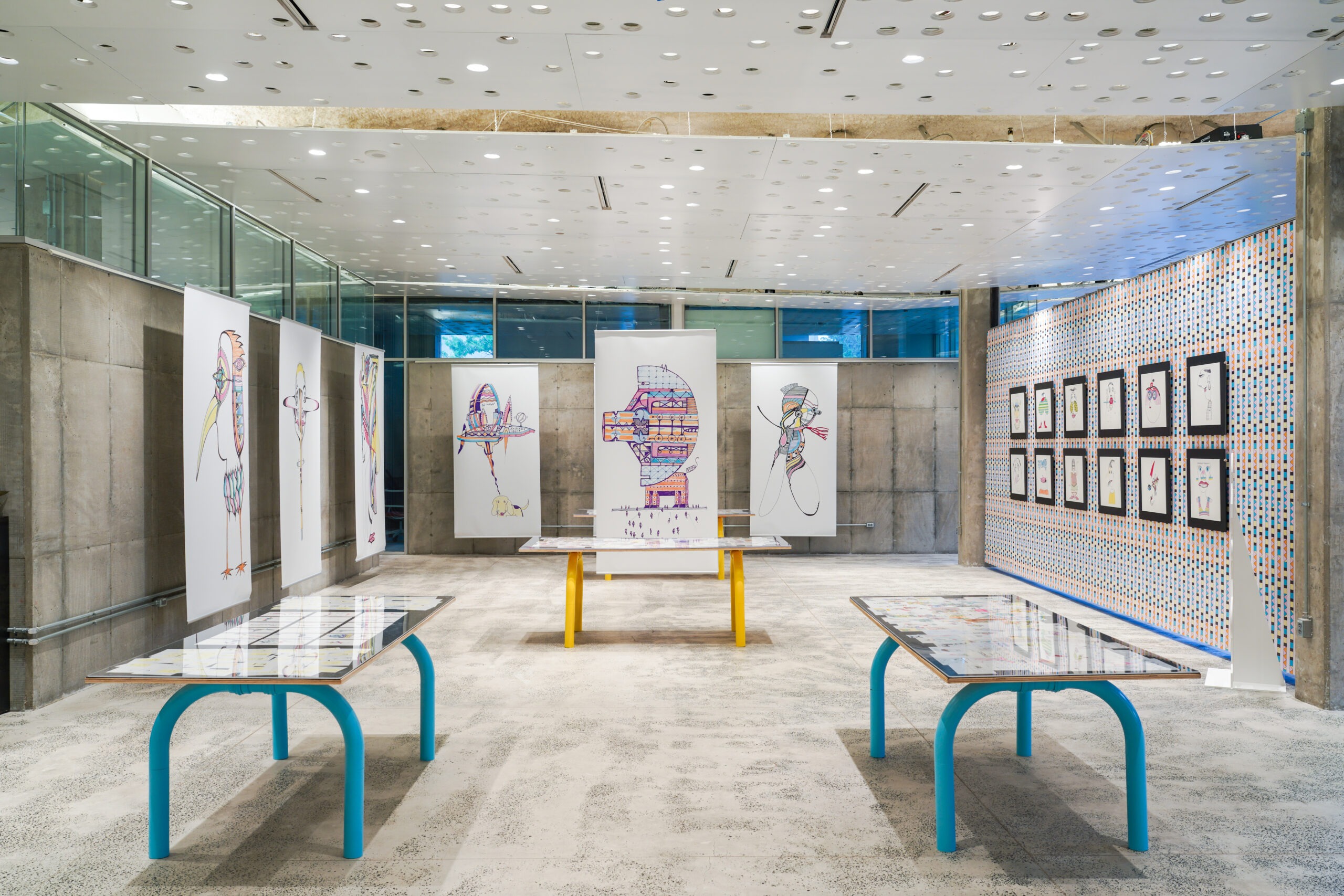 A Doodle Diary architectural exhibition featuring custom displays and environmental graphics by Innovative Environments