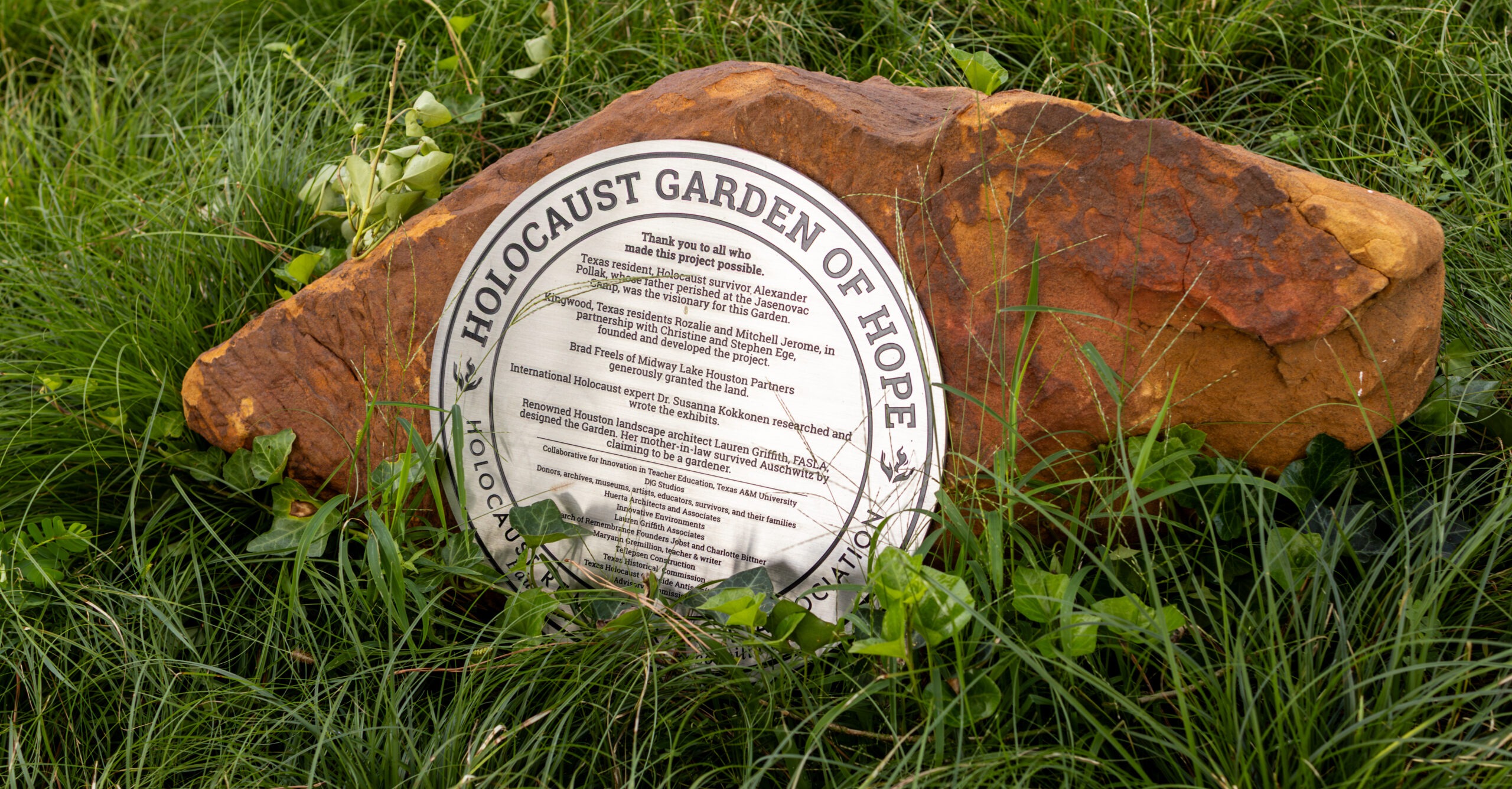 Holocaust Garden of Hope open-air educational exhibit at King's Harbor in Kingwood, Texas