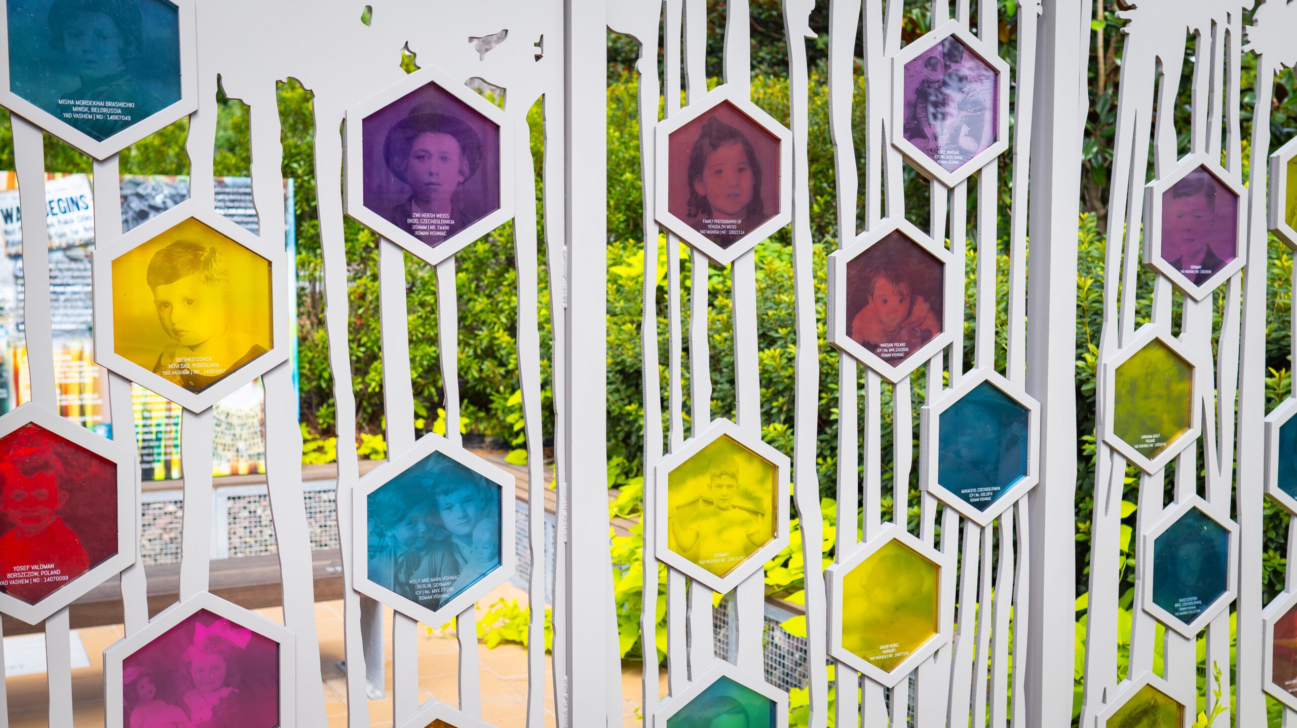 Educational exhibit panel at the Holocaust Garden of Hope
