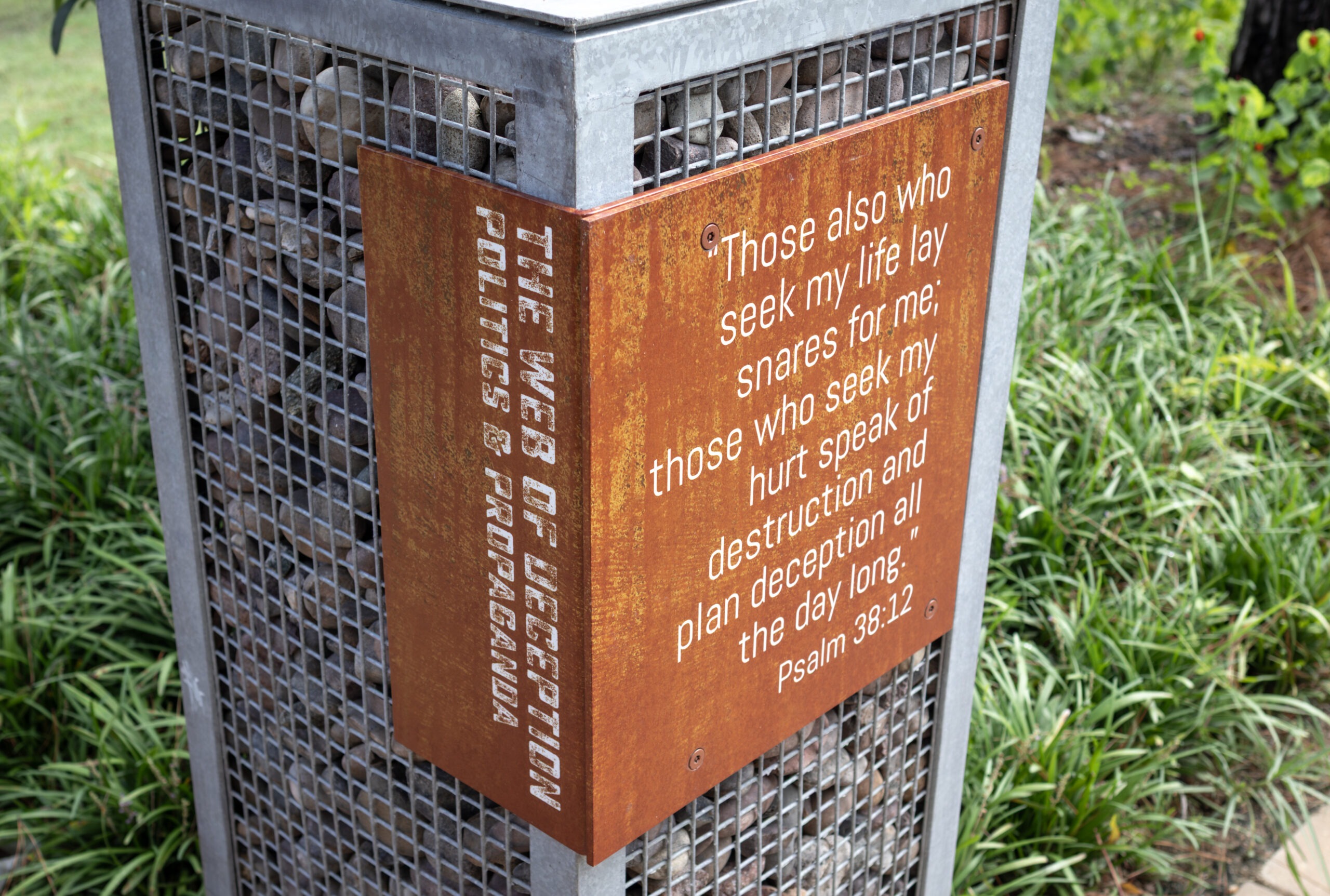 Outdoor educational installation at the Holocaust Garden of Hope