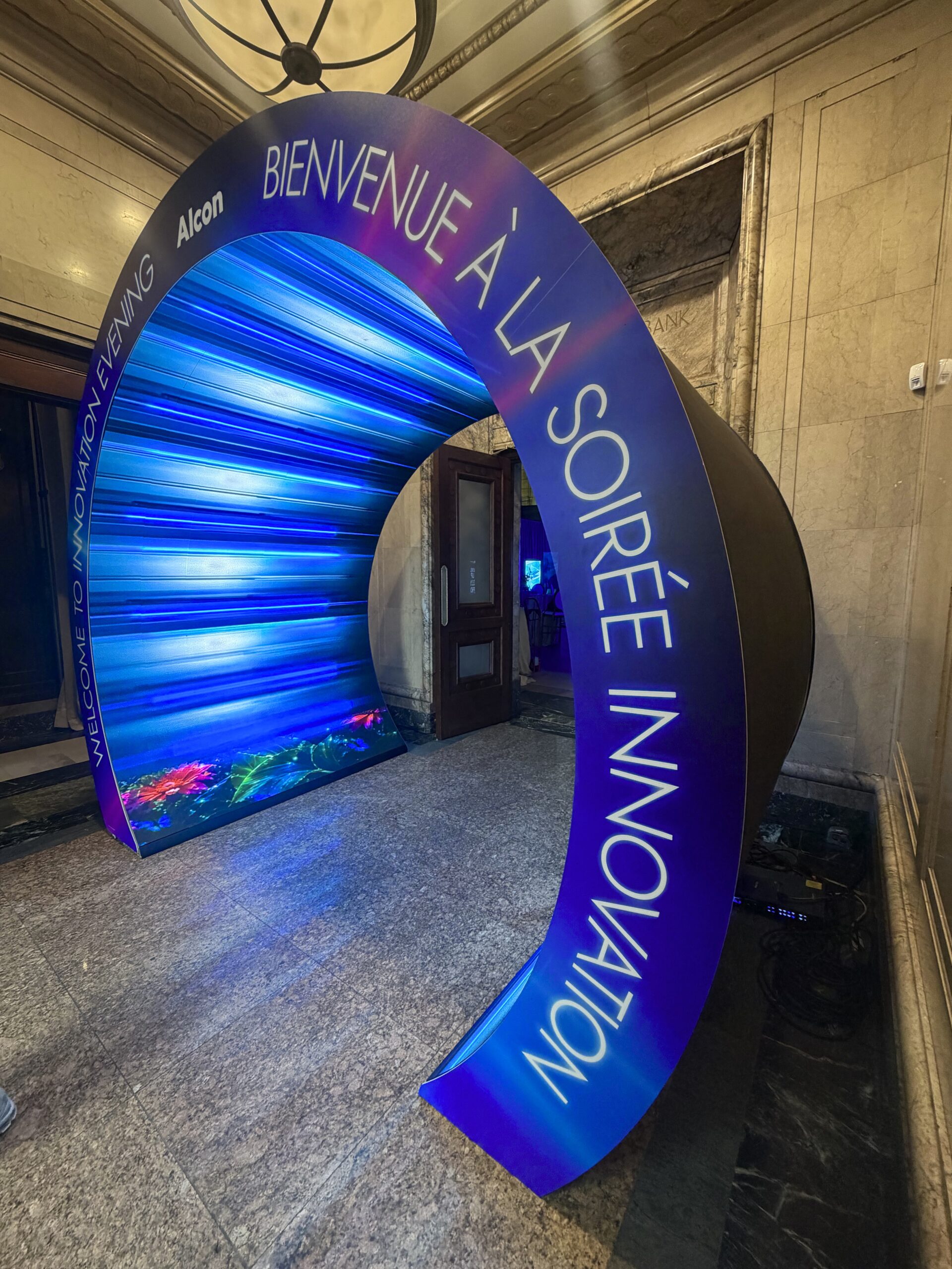 Immersive LED tunnel integrated into an experiential environment